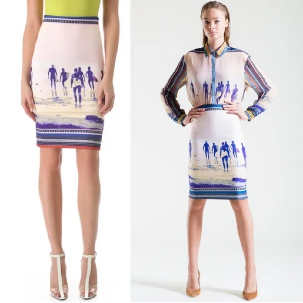Clover Canyon Surfer Print Skirt Size S
